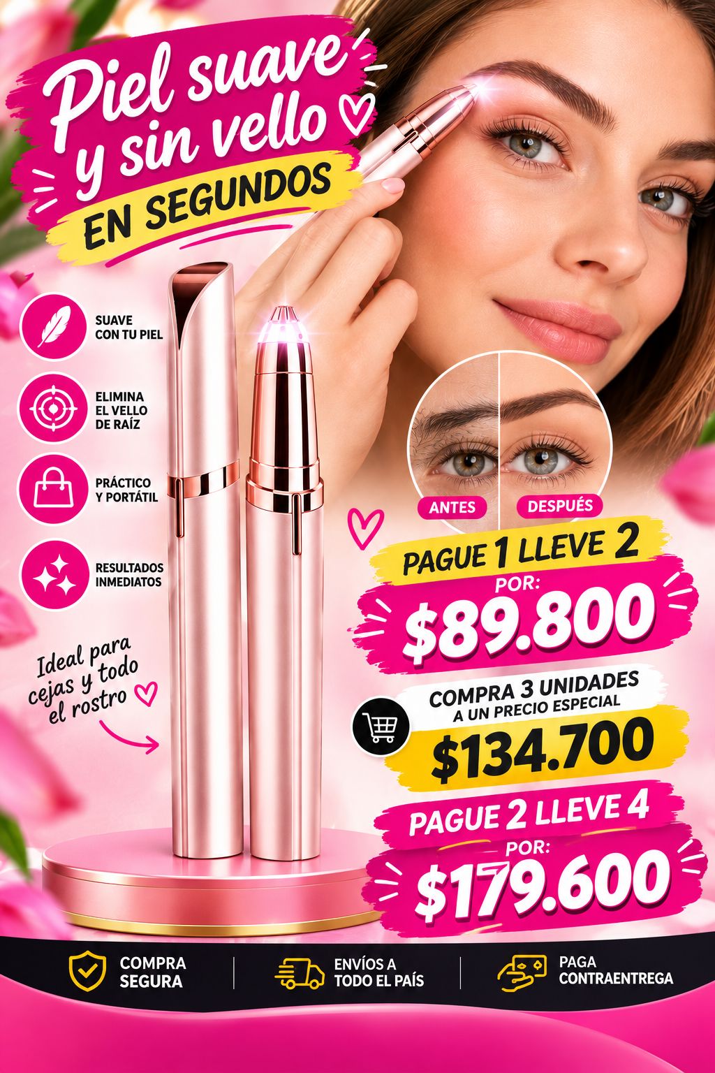 PROMO 2X1 Depilador de cejas eléctrico